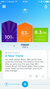 The Jawbone UP app